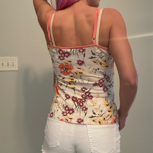 Peach sweater with matching spaghetti strap flower print shirt - Picture 4 of 10